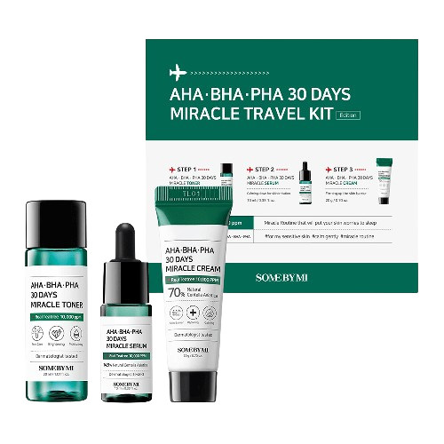 SOMEBYMI AHA-BHA Miracle Travel Kit 3τμχ - Σετ Περιποίησης με Κρέμα Προσώπου και Serum