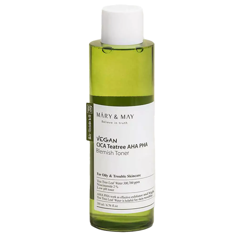 MARY&MAY Vegan CICA Tea Tree AHA PHA Toner Υγρό Τόνωσης 200ml