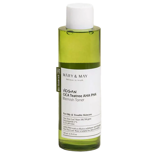 MARY&MAY Vegan CICA Tea Tree AHA PHA Toner Υγρό Τόνωσης 200ml