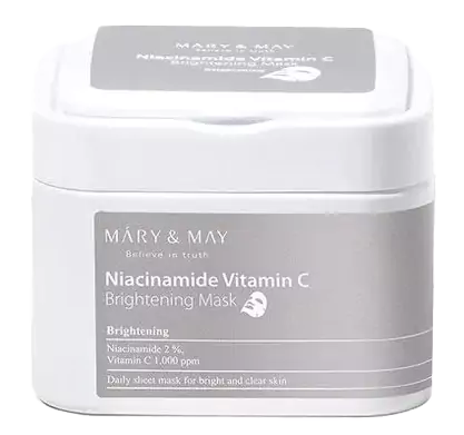 Mary&may Niacinamide Vitamin C Brightening Μάσκα Προσώπου 30τμχ